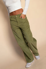 Nara Pants in Olive Corduroy / Skatie Discount