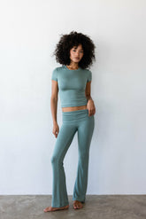 Britney Pants Baby Ribbed in Sage / Skatie Online