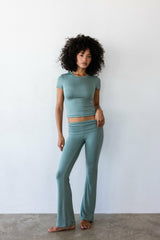 Britney Pants Baby Ribbed in Sage / Skatie Online