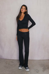 Britney Pants Baby Ribbed in Black / Skatie US