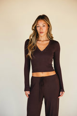 Henley Top Baby Ribbed in Toasted / Skatie Sale
