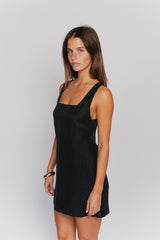 Icon Mini Dress in Black Linen / Skatie Online Shop