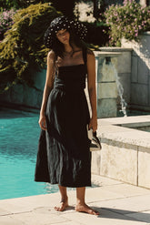 Heidi Dress in Black Linen / Skatie Online