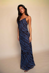 Samantha Maxi Dress Chiffon in Lynx / Skatie US