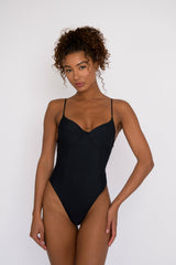 The Rachel One Piece Bathing Suit in Black / Skatie Online