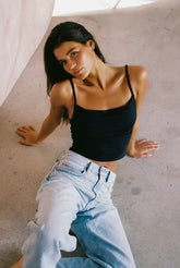 Mila Top Jersey in Black / Skatie Online Shop