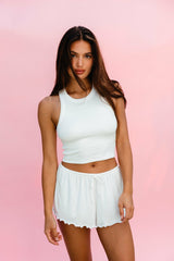 Monica Crop Baby Ribbed in White / Skatie Online