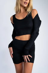 Stephanie Tank Ribbed in Black / Skatie US