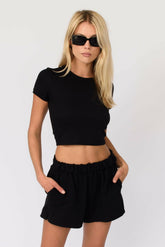 Baby Tee in Black / Skatie Online Shop