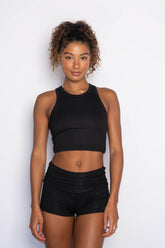 Monica Crop Ribbed in Black / Skatie Sale
