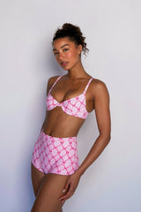 High Waist Bardot Bottom in Coquette / Skatie Discount