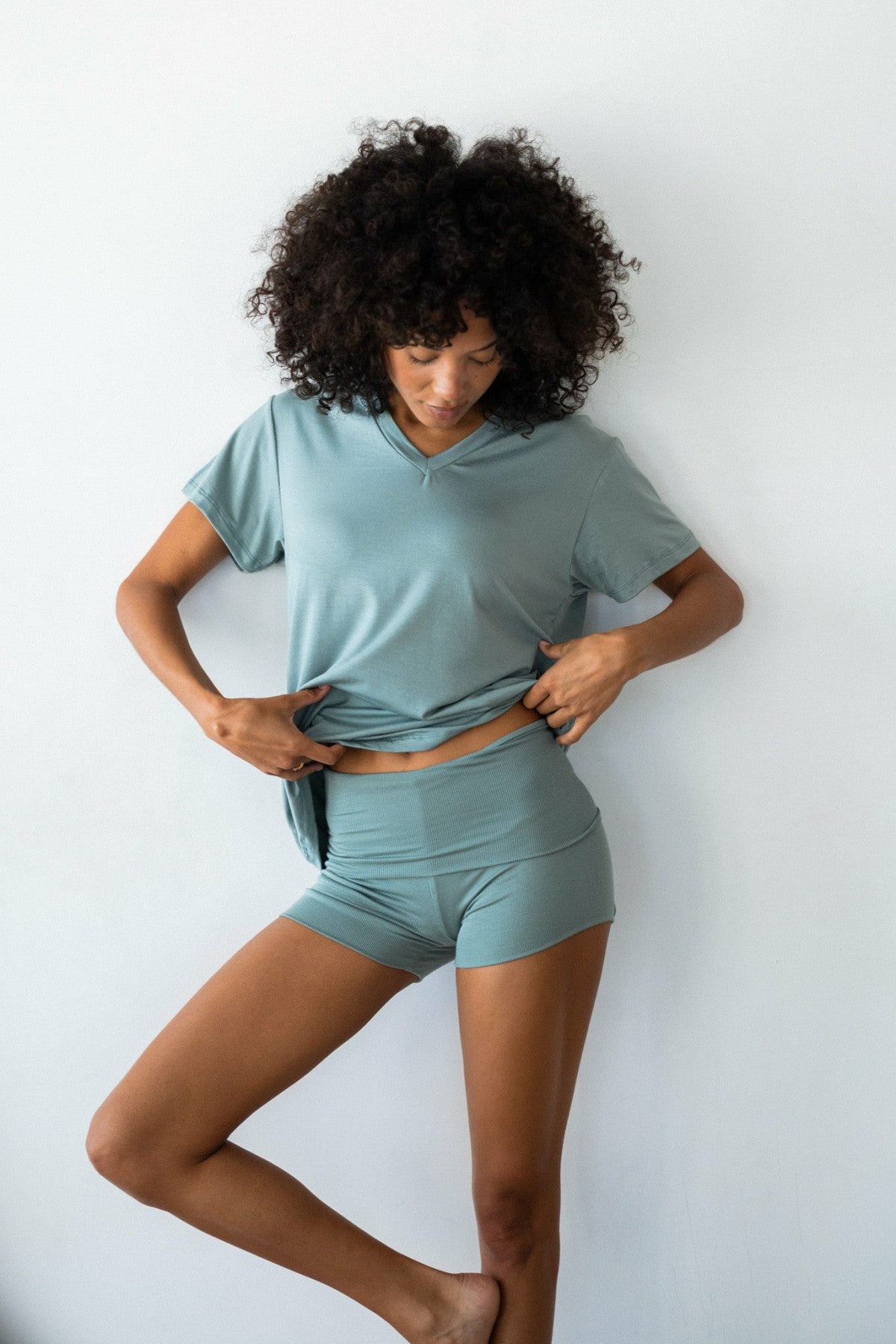 Cozy Short Baby Ribbed in Sage / Skatie Online