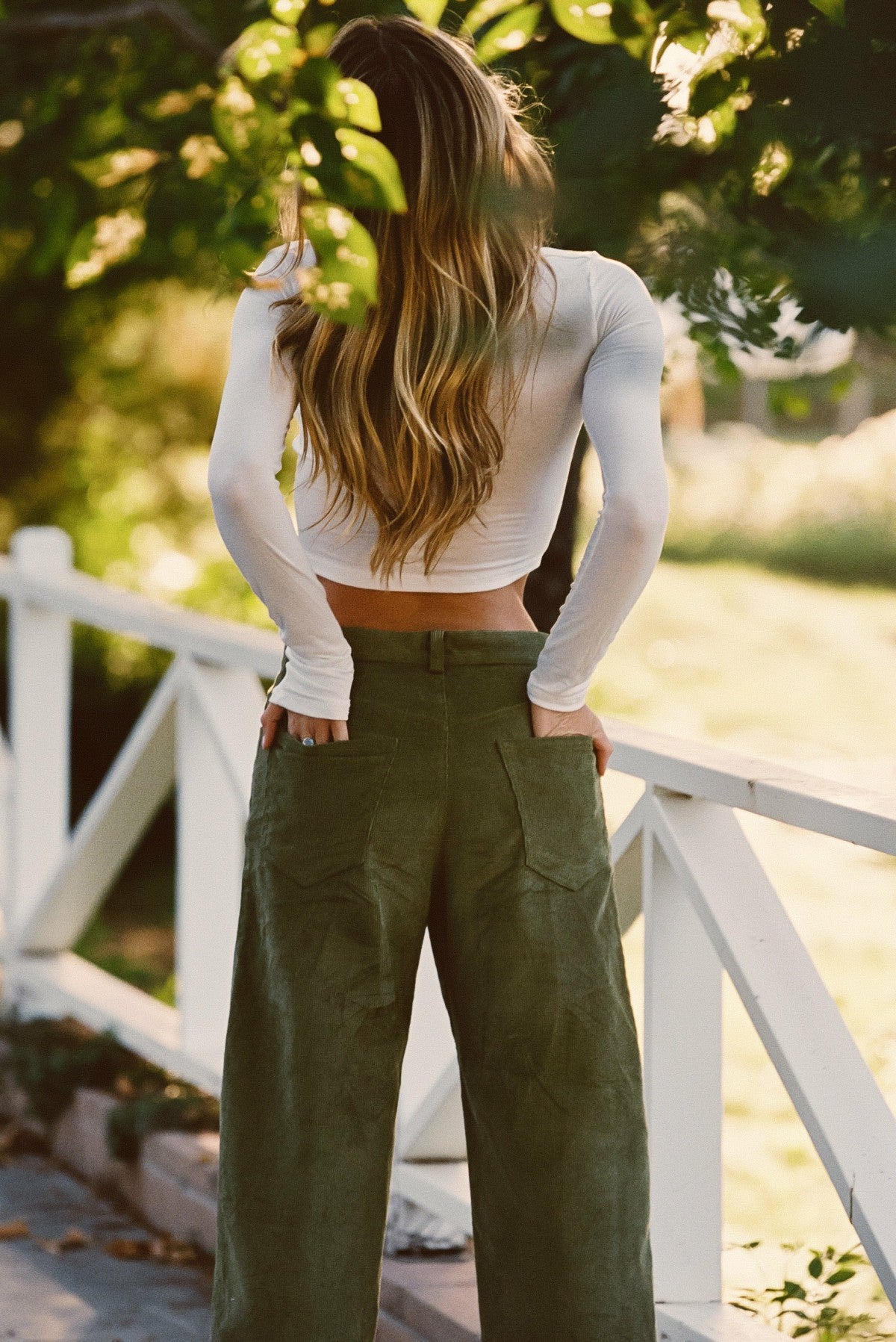 Nara Pants in Olive Corduroy / Skatie Discount