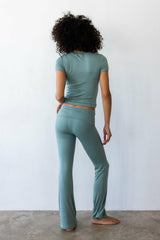 Britney Pants Baby Ribbed in Sage / Skatie Online