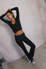 Britney Pants Baby Ribbed in Black / Skatie US