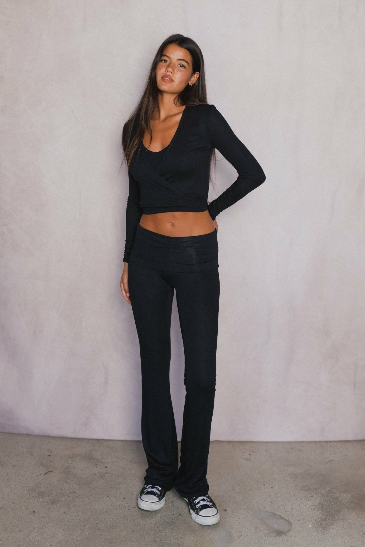 Britney Pants Baby Ribbed in Black / Skatie US