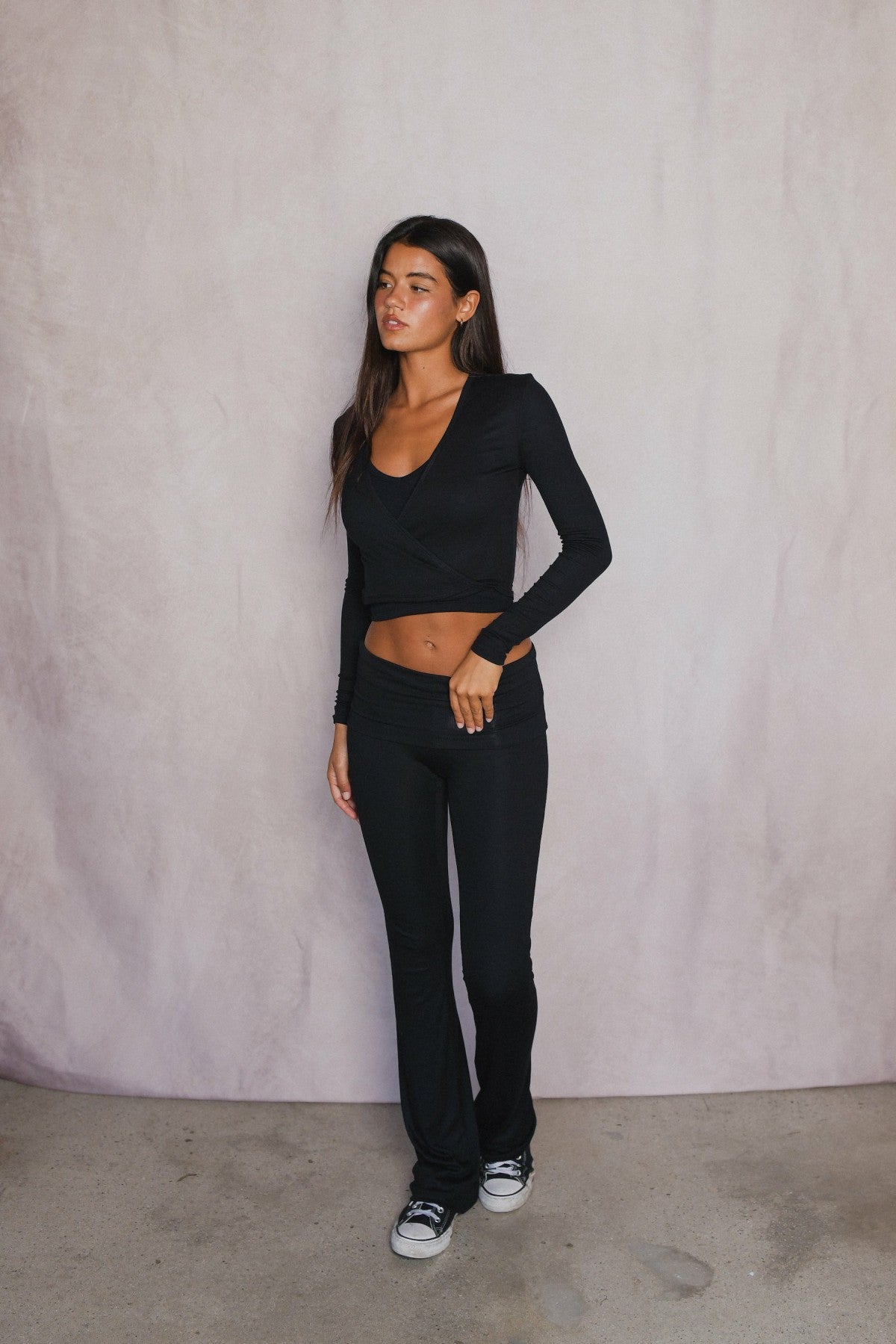 Britney Pants Baby Ribbed in Black / Skatie US