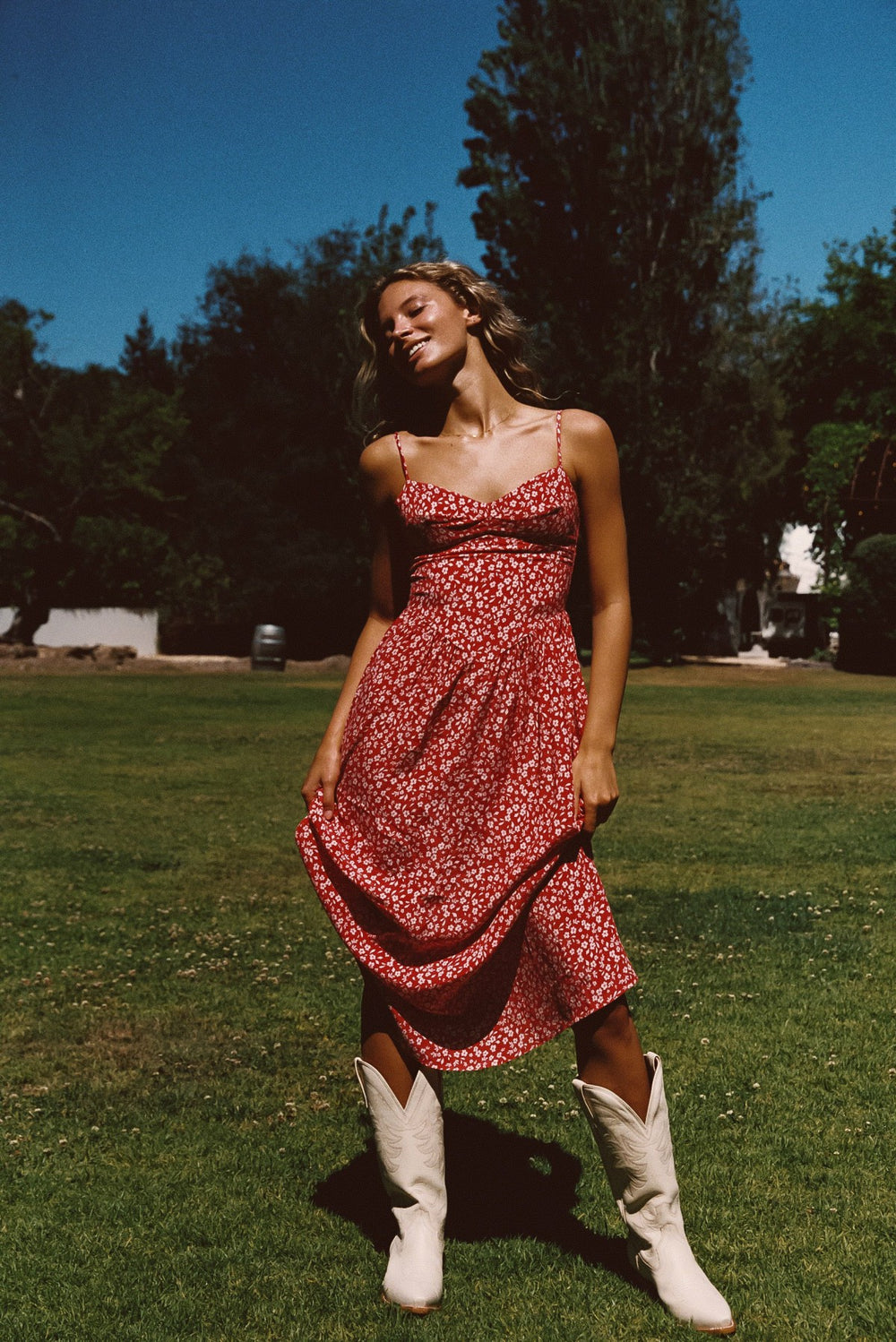 Aurora Midi Dress in Corvette / Skatie US