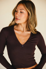 Henley Top Baby Ribbed in Toasted / Skatie Sale