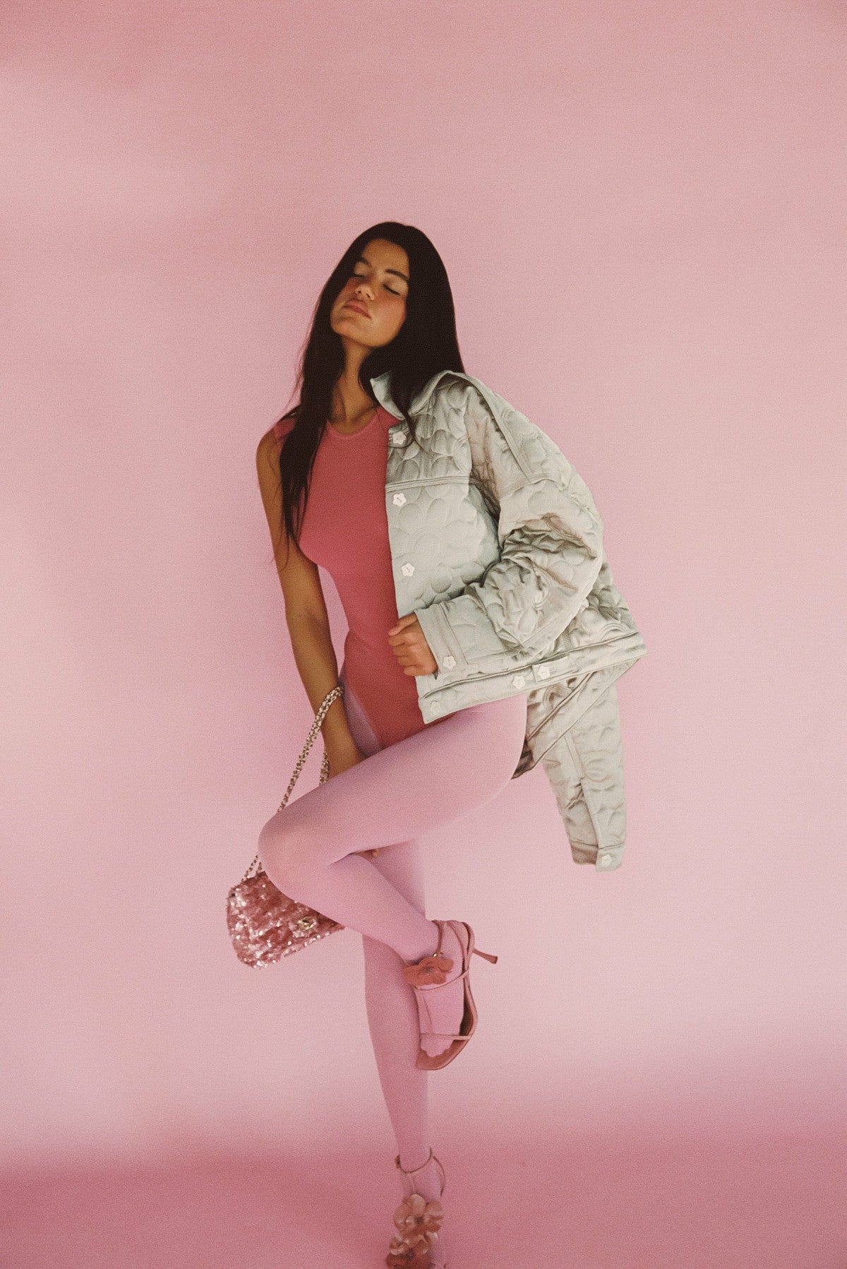 Quilted Bomber Jacket in Daisy / Skatie Discount