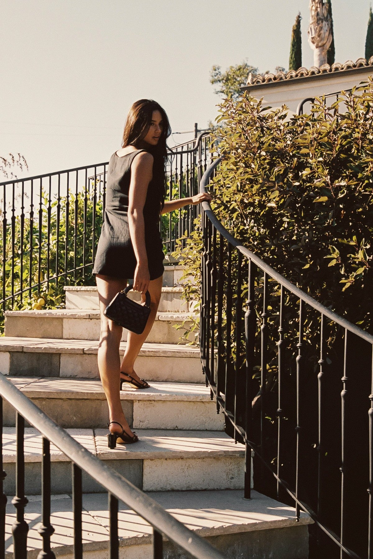 Icon Mini Dress in Black Linen / Skatie Online Shop