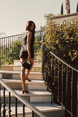Icon Mini Dress in Black Linen / Skatie Online Shop