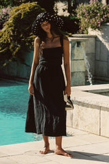 Heidi Dress in Black Linen / Skatie Online