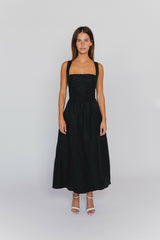 Heidi Dress in Black Linen / Skatie Online