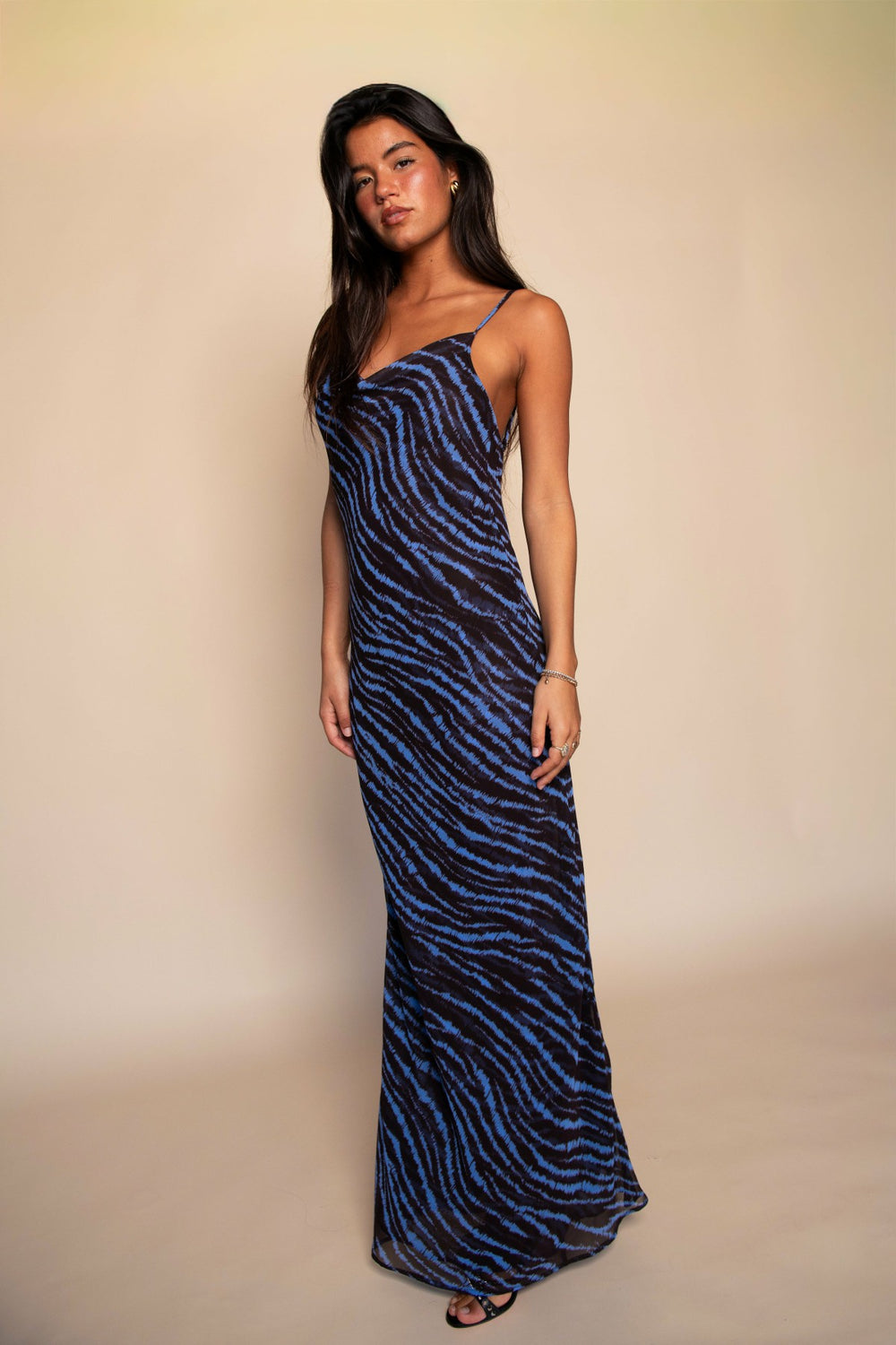 Samantha Maxi Dress Chiffon in Lynx / Skatie US