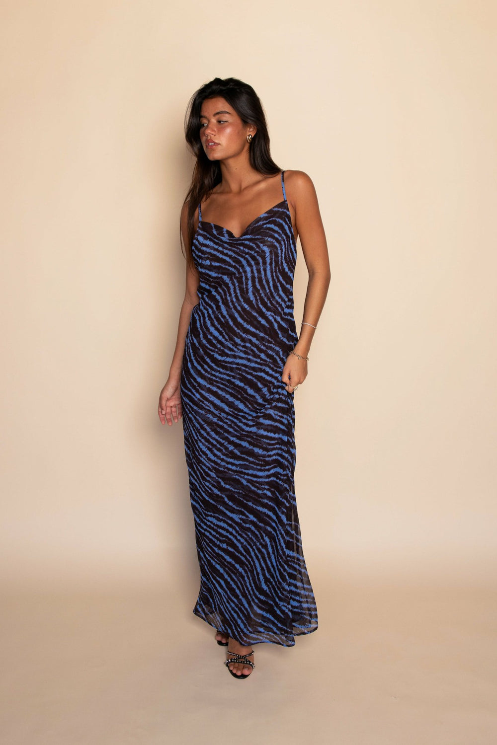 Samantha Maxi Dress Chiffon in Lynx / Skatie US