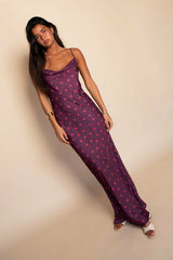 Samantha Maxi Dress Satin in Dottie / Skatie Discount