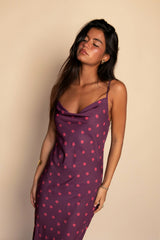 Samantha Maxi Dress Satin in Dottie / Skatie Discount