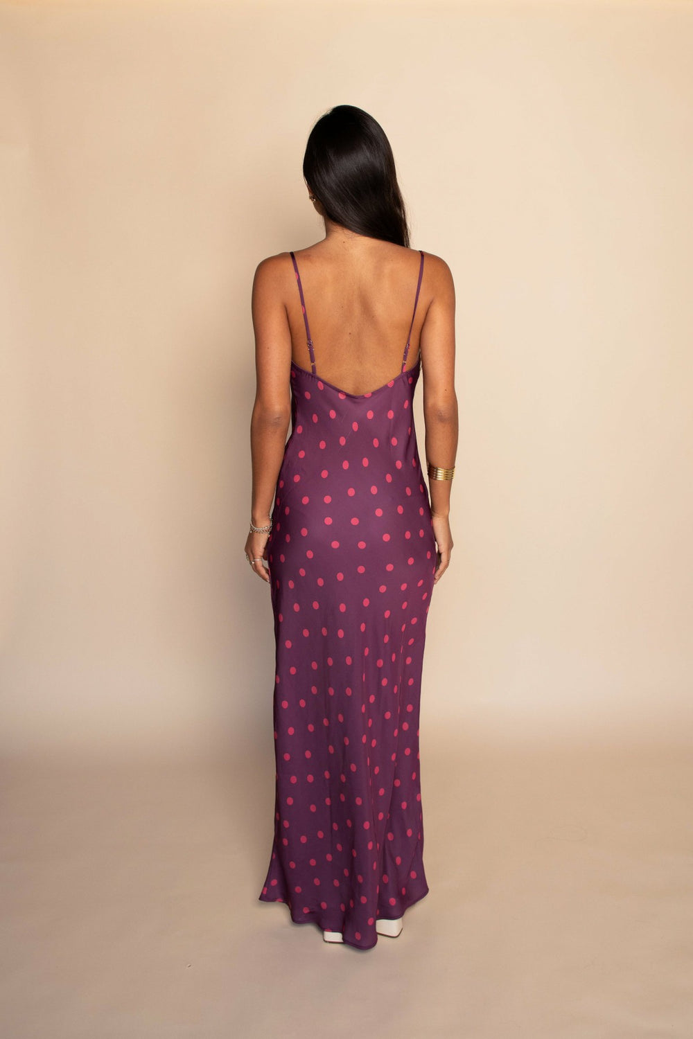 Samantha Maxi Dress Satin in Dottie / Skatie Discount