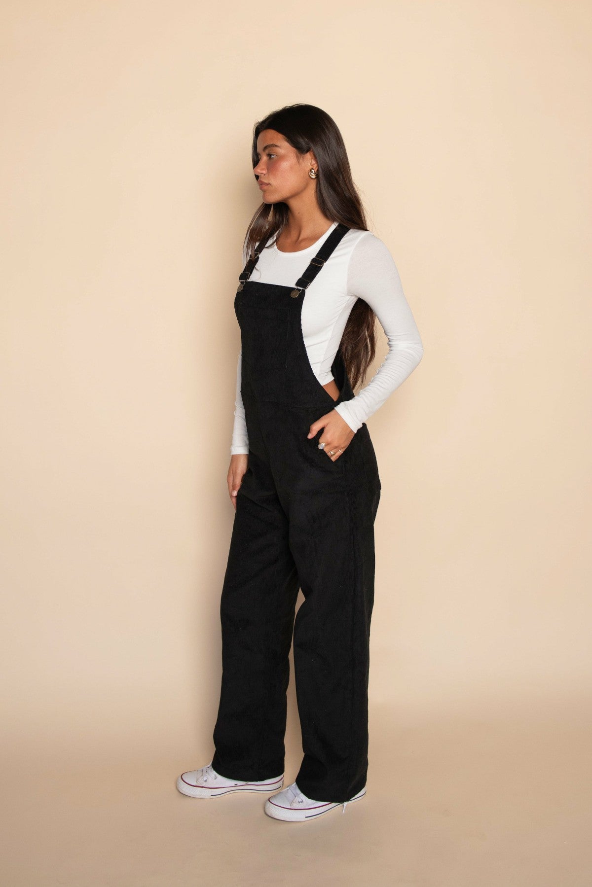 Meave Overalls in Black Corduroy / Skatie Sale