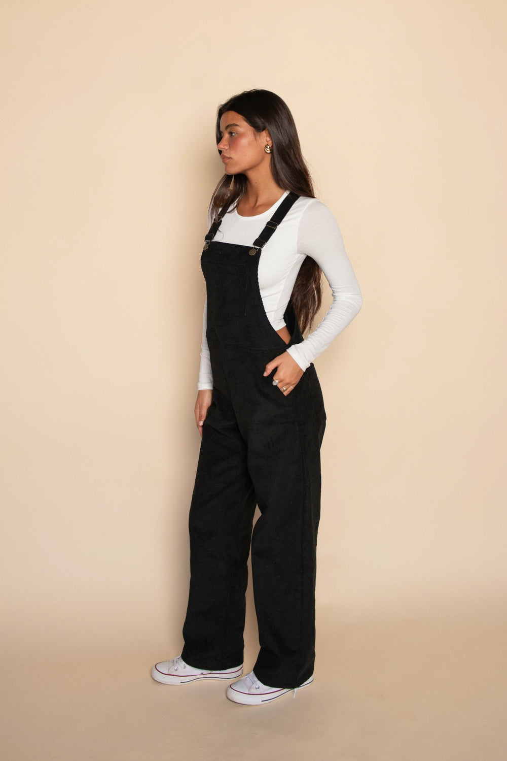 Meave Overalls in Black Corduroy / Skatie Sale