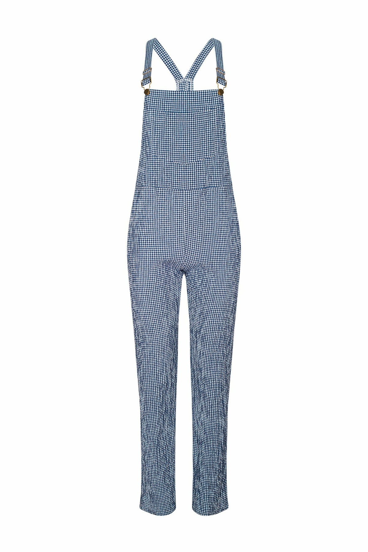 Poppy Full Length Overalls in Blue Gingham / Skatie US