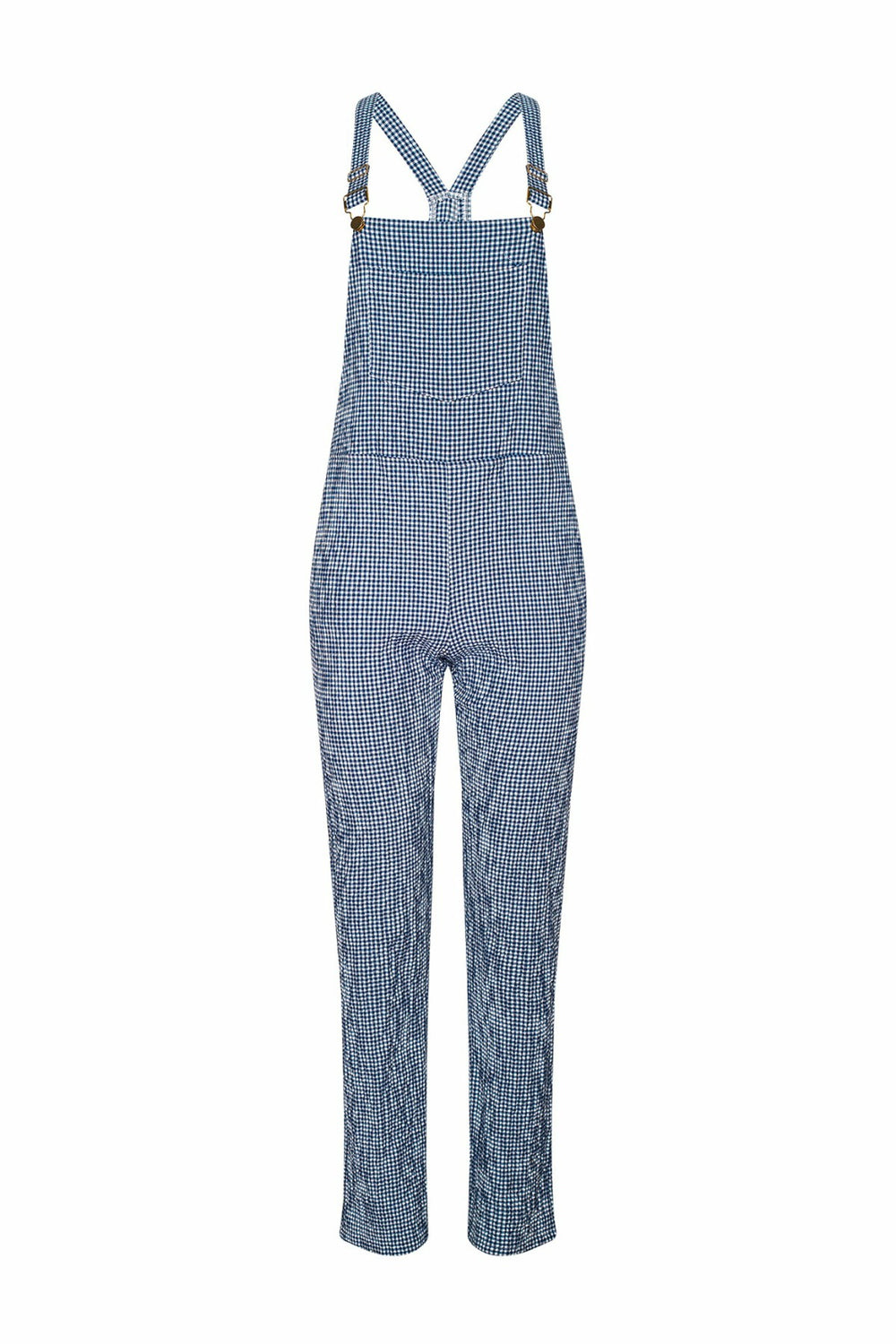 Poppy Full Length Overalls in Blue Gingham / Skatie US