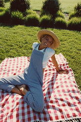 Poppy Full Length Overalls in Blue Gingham / Skatie US