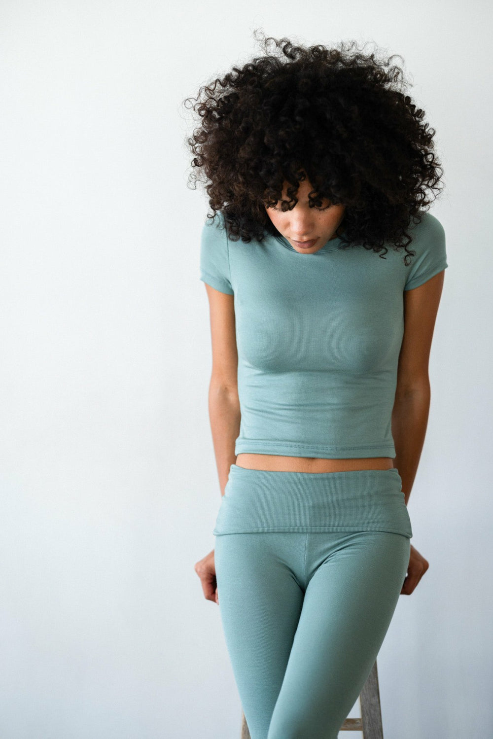 Easy Tee Ribbed in Sage / Skatie Online