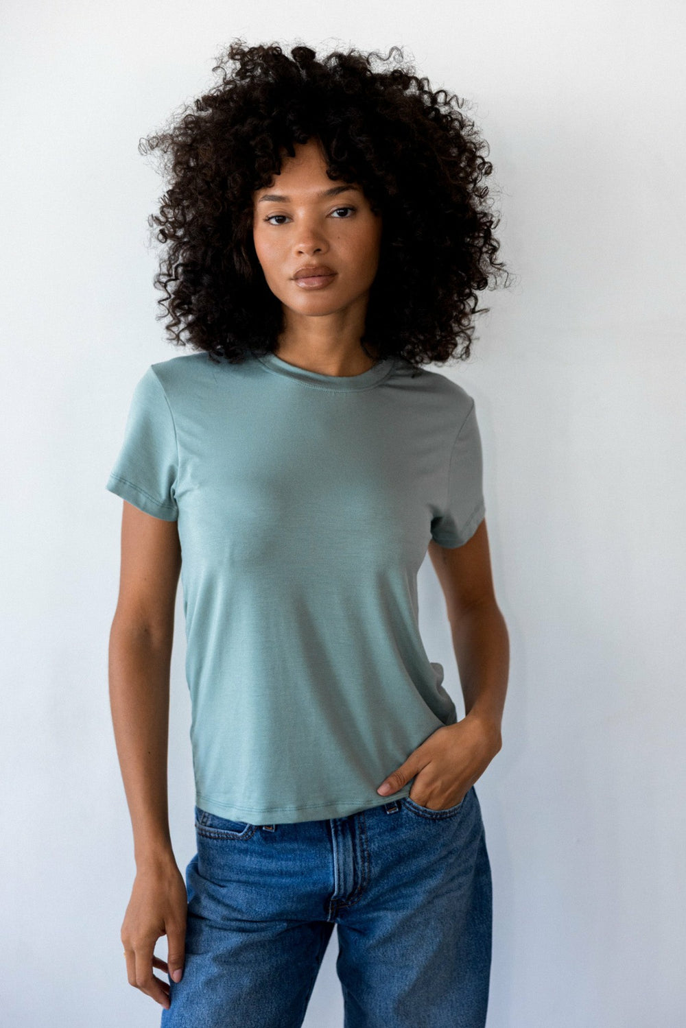 Bestie Tee Jersey in Sage / Skatie US