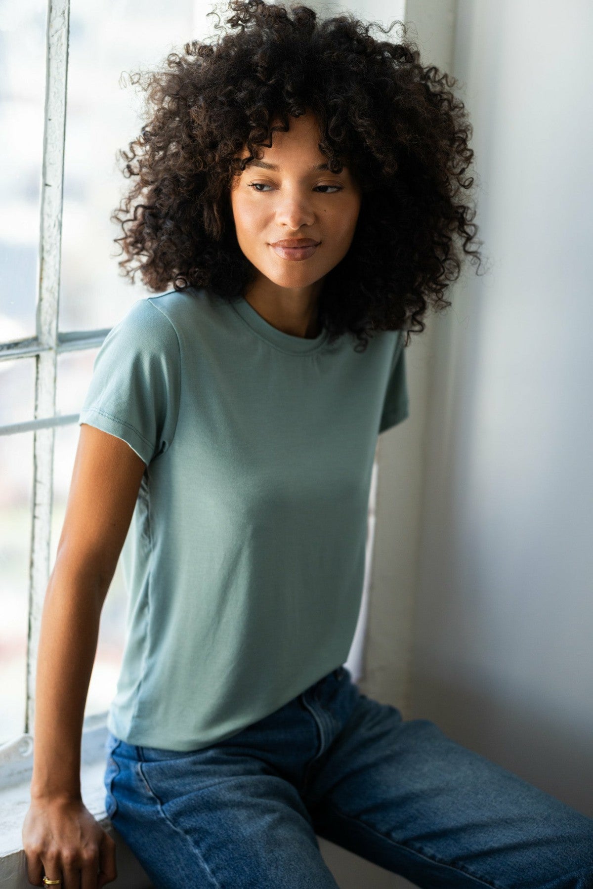 Bestie Tee Jersey in Sage / Skatie US