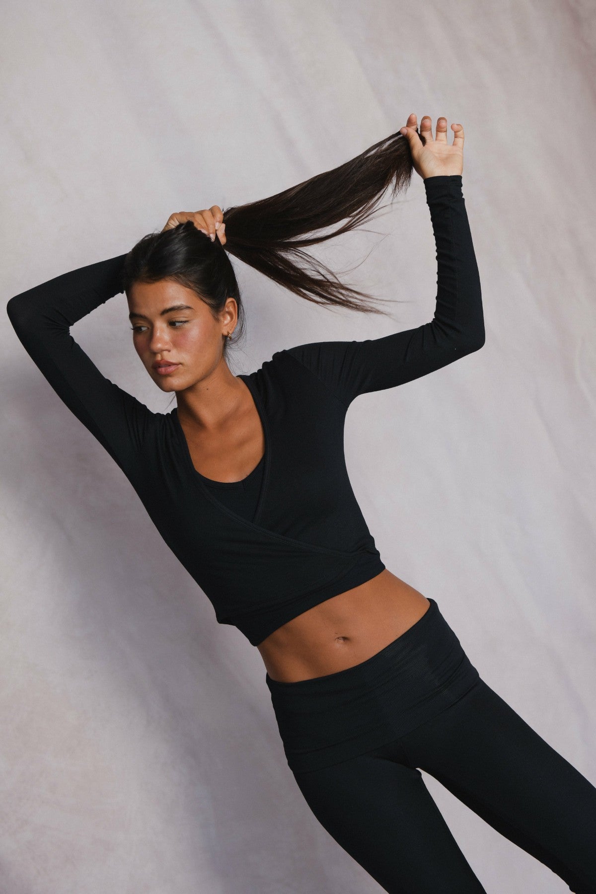 Margot Wrap Top Baby Ribbed in Black / Skatie Online