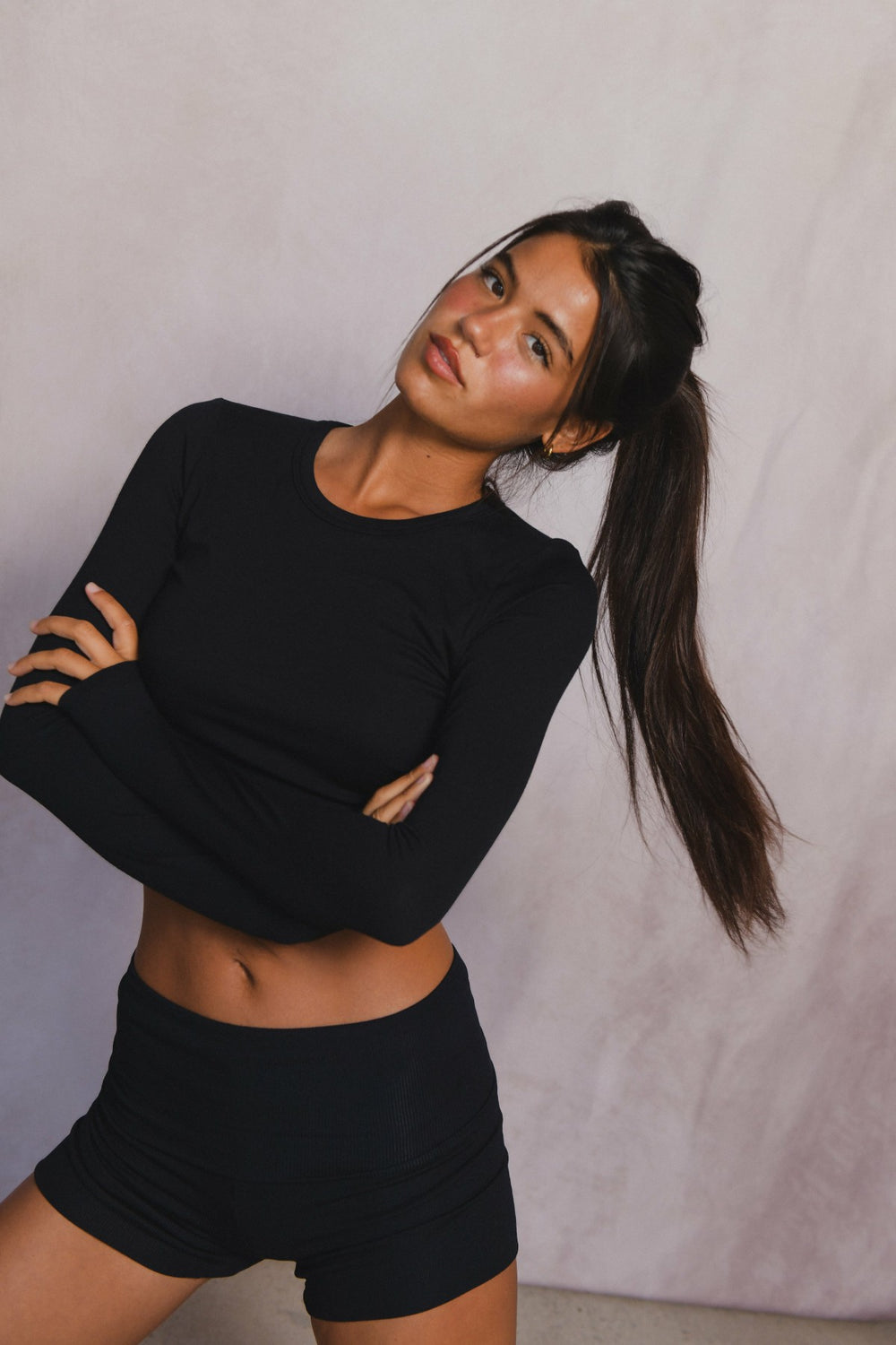 Erica Top Baby Ribbed in Black / Skatie Sale