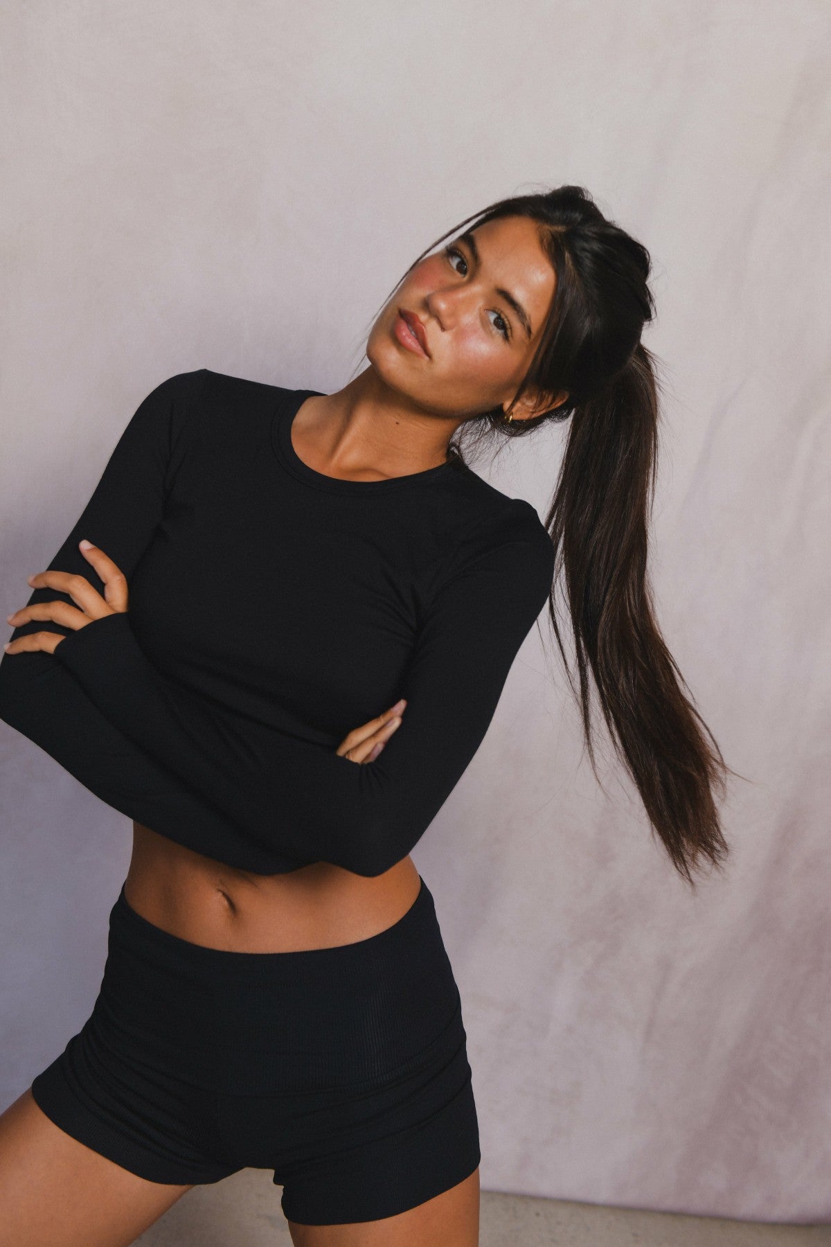 Erica Top Baby Ribbed in Black / Skatie Sale