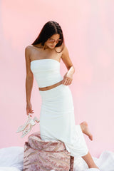 Polly Tube Top Jersey in White / Skatie Online Shop