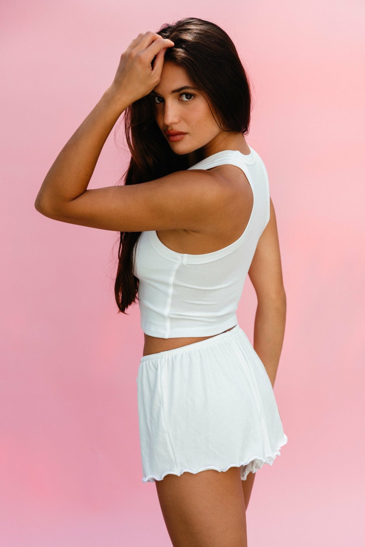 Monica Crop Baby Ribbed in White / Skatie Online