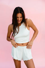 Monica Crop Baby Ribbed in White / Skatie Online