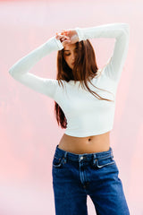 Erica Top Baby Ribbed in White / Skatie US