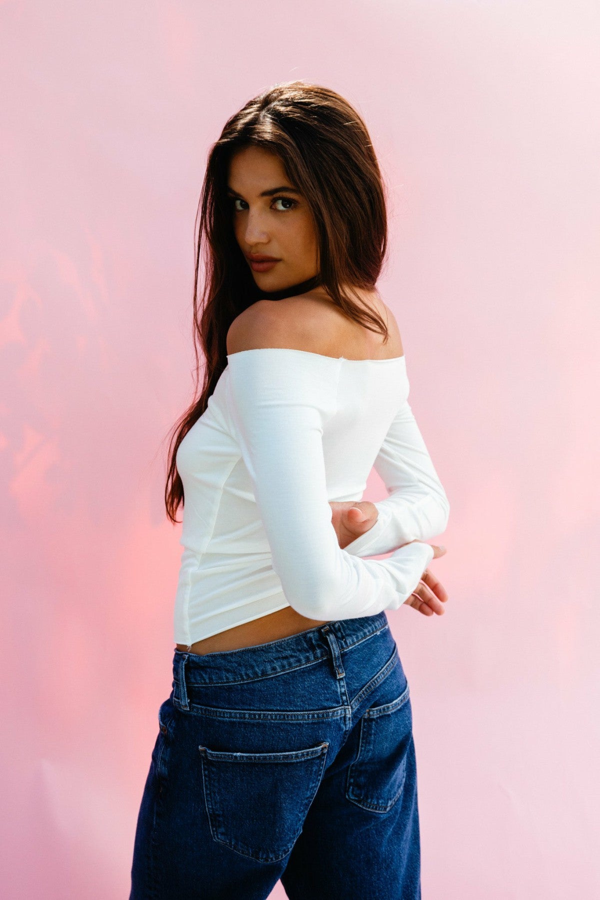 Brandy Top Jersey in White / Skatie Discount