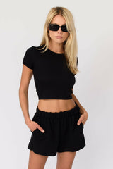 Baby Tee in Black / Skatie Online Shop